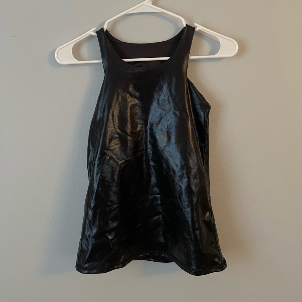 Electric Yoga Leather Black Tank